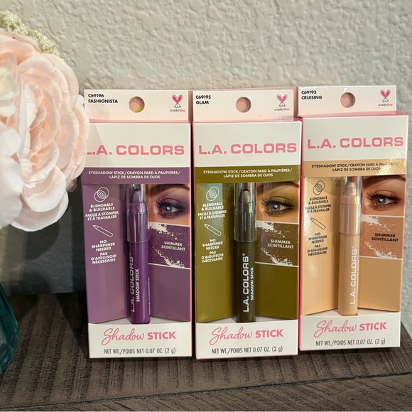 L.A. Colors Shadow Stick Trio - Purple, Gold, Cream New - Picture 1 of 5